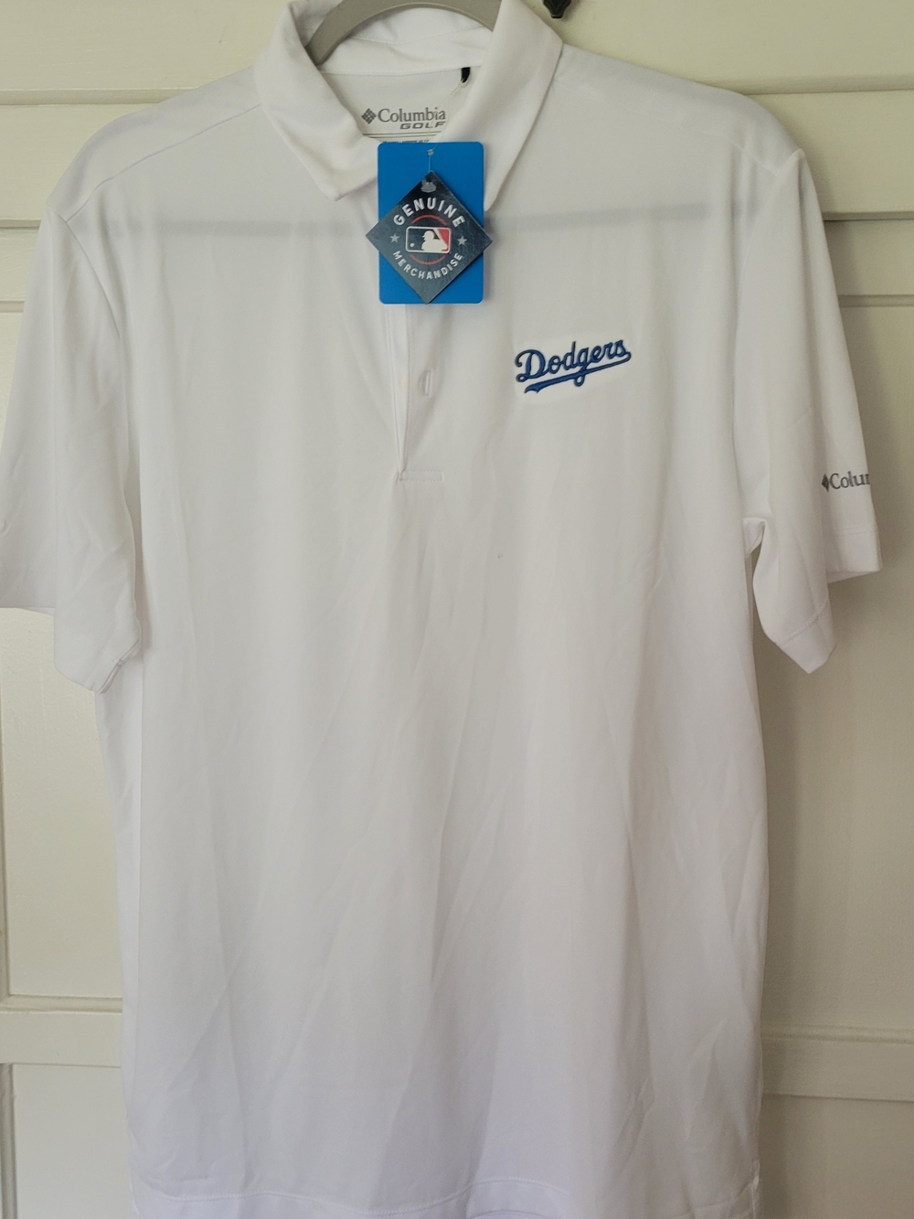 Columbia Men’s White Dodgers Polo Shirt